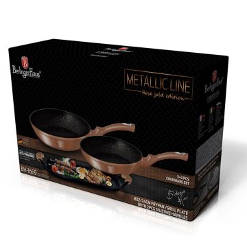 Berlinger Haus Σετ 2 αντικολλητικά τηγάνια και πλάκα ψησίματος BH-1669 - 