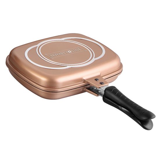 Royalty Line RL-DF28M-COPER Διπλό Τηγάνι 28cm με Επίστρωση Μαρμάρου