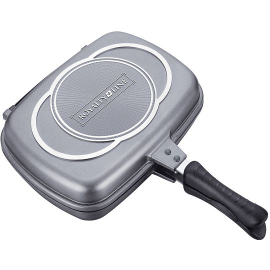 RL-DF34M-SIL Αντικολλητικό Διπλό Τηγάνι 34εκ. Silver,Royalty Line