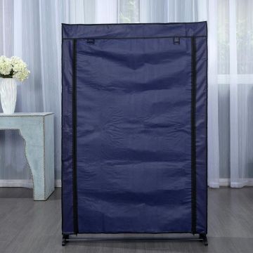 Herzberg Υφασμάτινη παπουτσοθήκη 9 ραφιών για αποθήκευση έως και 50 ζευγαριών μπλε HG-8077BLU - 