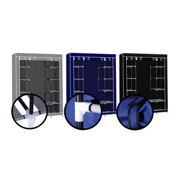 Φορητή υφασμάτινη ντουλάπα Herzberg HG-8009-BL Μπλε - 