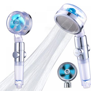 Herzberg Τηλέφωνο Ντους με Έλικα Ενίσχυσης Πίεσης HG-8086BLU - 