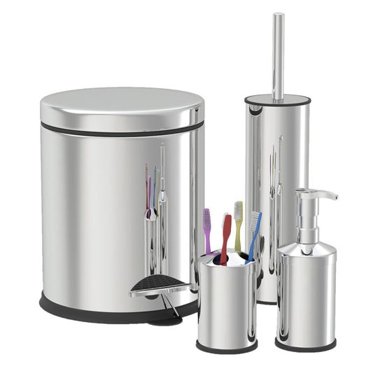 Zilan Σετ αξεσουάρ μπάνιου 4 τμχ inox  ZLN4605