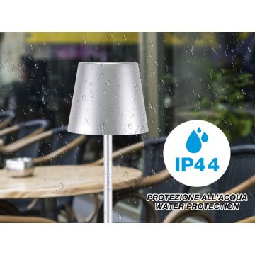 Επιτραπέζιο Επαναφορτιζόμενο Φωτιστικό LED σε ασημί χρώμα Beper P201UTP117 - 