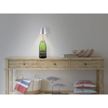 Επιτραπέζιο Επαναφορτιζόμενο Φωτιστικό LED σε ασημί χρώμα Beper P201UTP117 - 