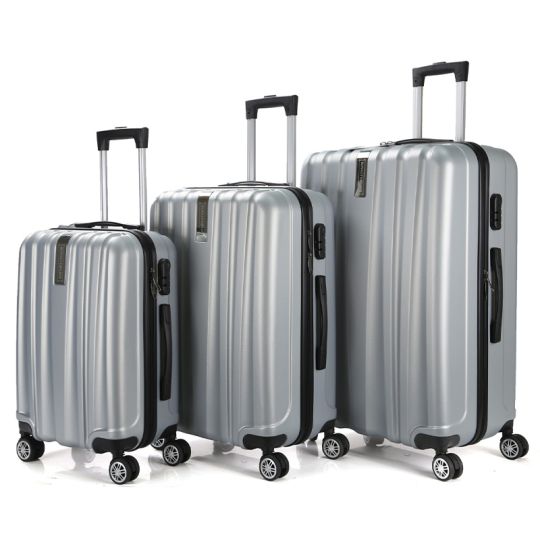 Royalty Line Σετ βαλίτσες ταξιδιού σκληρές 3 τμχ σε ασημί χρώμα με 4 τροχούς RL-LTS18706-SLV