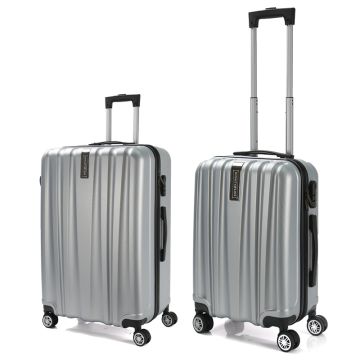 Royalty Line Σετ βαλίτσες ταξιδιού σκληρές 3 τμχ σε ασημί χρώμα με 4 τροχούς RL-LTS18706-SLV - 