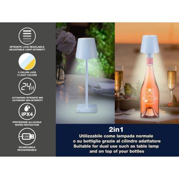 Επιτραπέζιο Επαναφορτιζόμενο Φωτιστικό LED σε γαλάζιο χρώμα Beper P201UTP124 - 