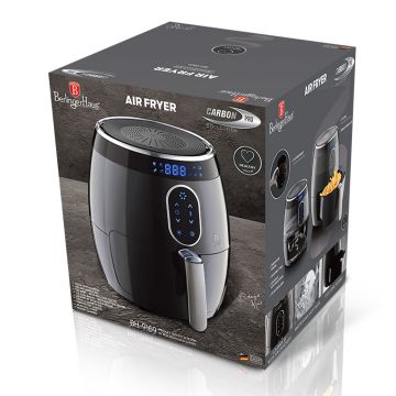 Berlinger Haus Ψηφιακή Φριτέζα Αέρος 2,6Lt για Υγιεινό Μαγείρεμα Χωρίς Λάδι 1350W Carbon Pro Collection  BH-9169 - 