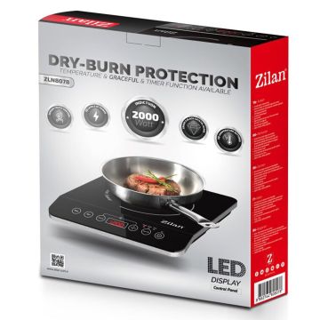 Zilan Μονή επαγωγική εστία σε μαύρο χρώμα 2000W ZLN8078 - 