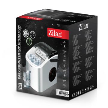 Παγομηχανή με Ημερήσια Παραγωγή 12-15kg ασημί ZILAN ZLN1177 - 