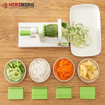 Herzberg Πολυκόφτης Λαχανικών με Ανοξείδωτες Λεπίδες για Σπαγγέτι λαχανικών και Potato Twisters HG-8030 - 