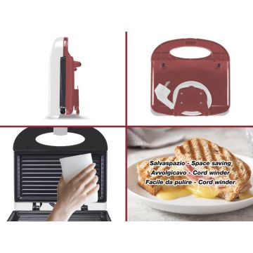 Τοστιέρα 2 θέσεων με αντικολλητικές πλάκες 750W Beper P101TOS010 - 