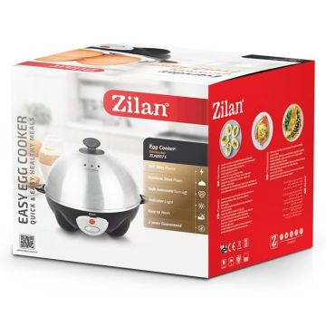 Zilan Βραστήρας Αυγών από ανοξείδωτο ατσάλι 7 Θέσεων 360W Μαύρος ZLN8075 - 