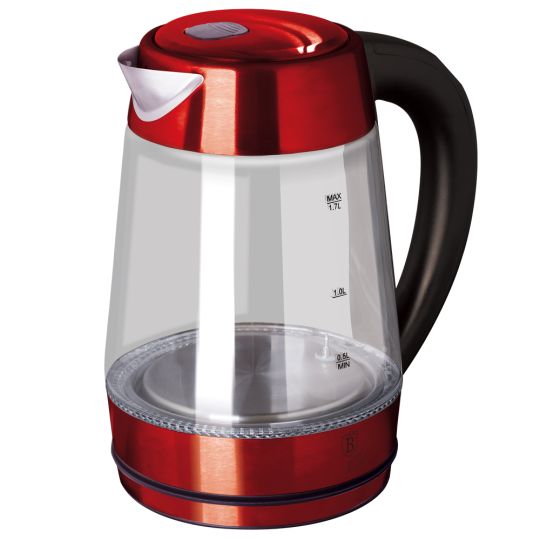 Berlinger Haus Γυάλινος Βραστήρας με Μέτρηση Θερμοκρασίας 1,7lt 2200W Max Burgundy Edition BH-9128