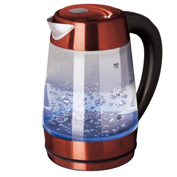 Berlinger Haus Γυάλινος Βραστήρας με Μέτρηση Θερμοκρασίας 1,7lt 2200W Max Burgundy Edition BH-9128 - 