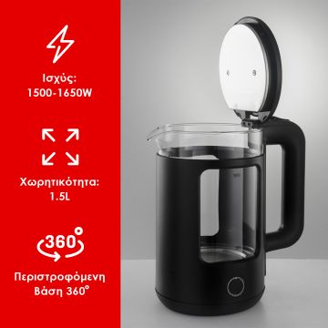 Zilan Γυάλινος Βραστήρας νερού 1.5L 1650W ZLN6128 - 