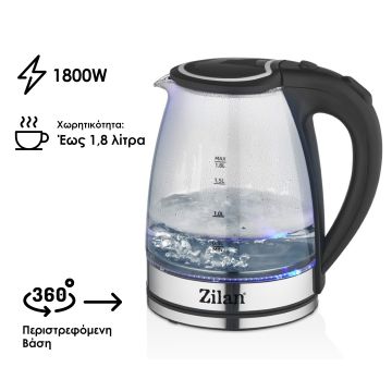 Zilan Γυάλινος Βραστήρας νερού 1.8L 1800W ZLN8115 - 