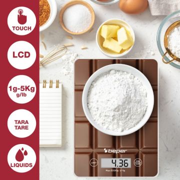 Ψηφιακή Ζυγαριά Κουζίνας Ακριβείας έως 5Kg σε σχήμα σοκολάτας Beper P102BIL002 - 
