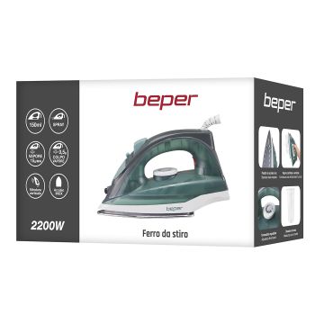 Σίδερο Ατμού με πλάκα από ανοξείδωτο ατσάλι 2200watt Beper P204FER004 - 