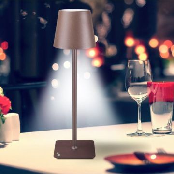 Επιτραπέζιο Επαναφορτιζόμενο Φωτιστικό LED σε καφέ χρώμα Beper P201UTP120 - 