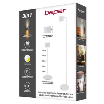 Επαναφορτιζόμενο Φωτιστικό δαπέδου LED διπλής κατεύθυνσης, Lumi, Beper P201UTP305 - 