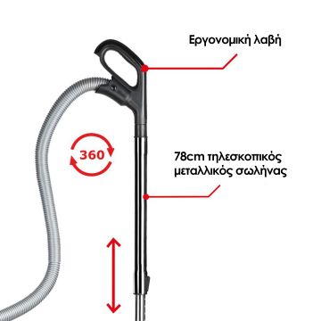 Zilan Ηλεκτρική Σκούπα Κυκλωνικής Τεχνολογία χωρίς Σακούλα με φίλτρο HEPA 750W ZLN3512 - 