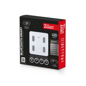 Ψηφιακή Ζυγαριά Μπάνιου έως 180Kg με Application σε λευκό χρώμα Zilan ZLN8979 - 