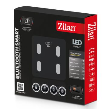 Ψηφιακή Ζυγαριά Μπάνιου έως 180Kg με Application σε μαύρο χρώμα Zilan ZLN8980 - 