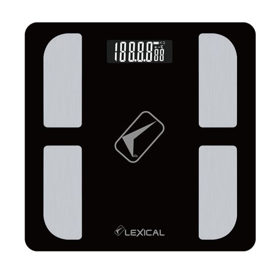 Lexical Γυάλινη ηλεκτρονική ζυγαριά μπάνιου με λιπομέτρηση +Eφαρμογη BT LBS-4370