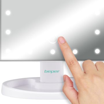 Beper Καθρέφτης Μπαταρίας Τριπλής Επιφάνειας με Μεγέθυνση και Φωτισμό LED P302VIS050 - 