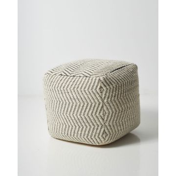 Μάλλινο Πλεκτό Χειροποίητο Μακραμέ Πούφ Sashie 40x40x40cm 40x40x40cm - 