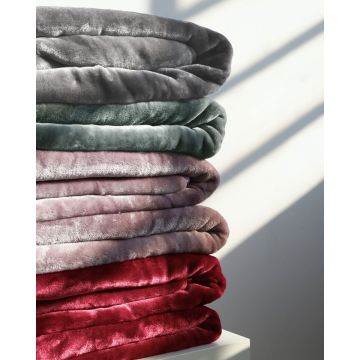 Βελουτέ Μονόχρωμη Κουβέρτα Voras - 