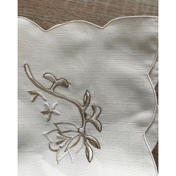 Πετσέτα Φαγητού Κέντημα Λουλούδι Zuriel 44x44cm 44x44cm Εκρού - 