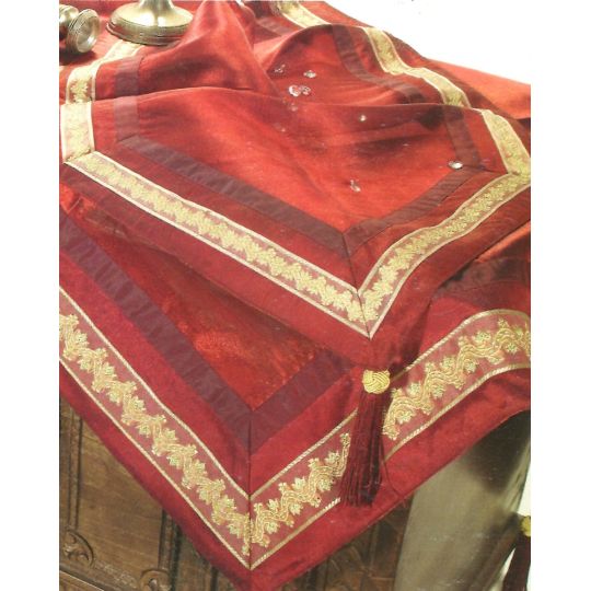 Μπορντώ Πετσετάκι Φουντίτσες Οργάντζα Bo Maison 40x40cm 40x40cm Μπορντώ