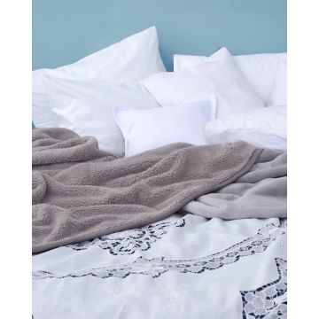 Χειροποίητη Βαμβακερή Κουβέρτα Βελονάκι Dantela Beniz Bo Maison 240x280cm Super Υπέρδιπλη (240x280cm) Άσπρο - 