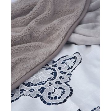 Χειροποίητη Βαμβακερή Κουβέρτα Βελονάκι Dantela Beniz Bo Maison 240x280cm Super Υπέρδιπλη (240x280cm) Άσπρο - 