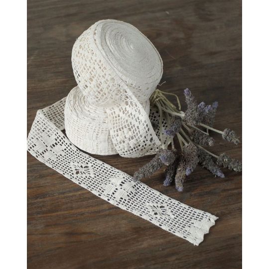 Δαντέλα Ατραντές Βελονάκι Χειρός για DIY Δημιουργίες Rhombus Bo Maison 6cm Μπεζ