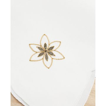 Σετ 4 τεμ Πετσέτες Φαγητού με χρυσό κέντημα & Γλώσσες Σχ.160 Bo Maison 42x42cm Εκρού - 