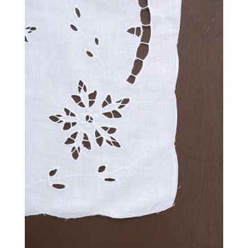 Βαμβακερή Τραβέρσα με Κοφτό Σχέδιο 40x90cm Τραβέρσα (40x90cm) Άσπρο - 