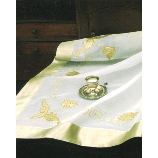 Οργάντζα Ζακάρ Τραπεζομάντηλο με Σχέδιο Τριαντάφυλλο Bo Maison Λαδί