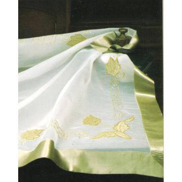 Οργάντζα Ζακάρ Τραπεζομάντηλο με Σχέδιο Τριαντάφυλλο Bo Maison Λαδί - 