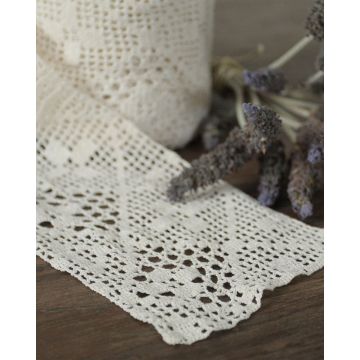 Χειροποίητη Δαντέλα Βελονάκι για DIY Δημιουργίες Daisy Bo Maison 12cm Μπεζ - 