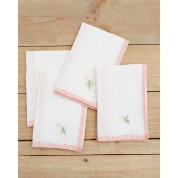 Σετ 4 τεμ Πετσέτες Φαγητού Herbal Σχ. 148 Bo Maison 42x42cm Ροζ