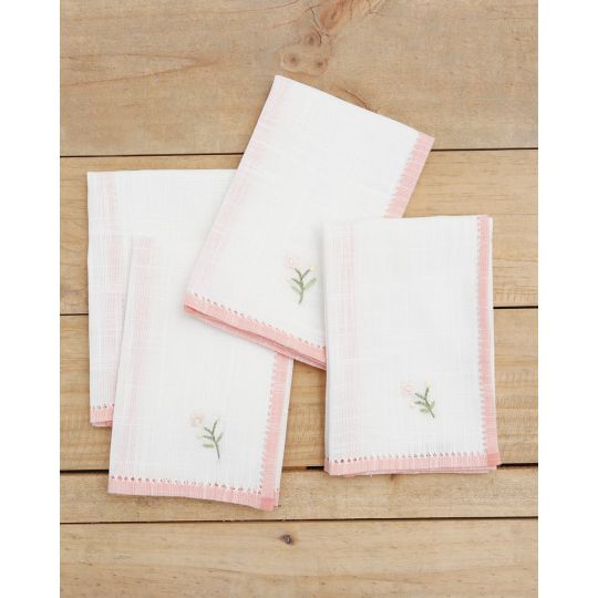 Σετ 4 τεμ Πετσέτες Φαγητού Herbal Σχ. 148 Bo Maison 42x42cm Ροζ