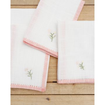 Σετ 4 τεμ Πετσέτες Φαγητού Herbal Σχ. 148 Bo Maison 42x42cm Ροζ - 