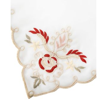 Πετσετάκι Κέντημα Μπορντώ Άνθη Arabesque Bo Maison 30x30cm 30x30cm Μπεζ - 