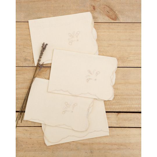 Σετ Πετσέτες Φαγητού 4 τεμ Κοφτό Κέντημα Bo Maison 42x42cm Εκρού