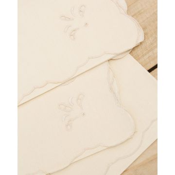 Σετ Πετσέτες Φαγητού 4 τεμ Κοφτό Κέντημα Bo Maison 42x42cm Εκρού - 