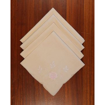 Λινή Κοφτή Πετσέτα Φαγητού Domna Bo Maison 42x42cm 42x42cm Εκρού